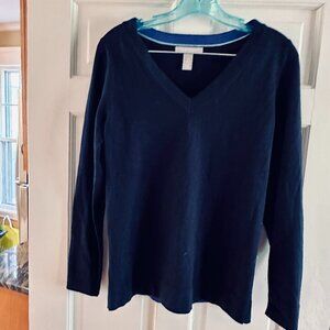 Banana Republic Wms dark blue V neck Sweater size Med